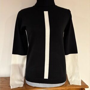 PATRIZIA LUCA Women’s Black and White turtleneck Sweater size XS